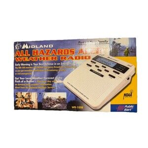 Midland WR-100B All Hazards Alert Weather Radio - White Weather Alert